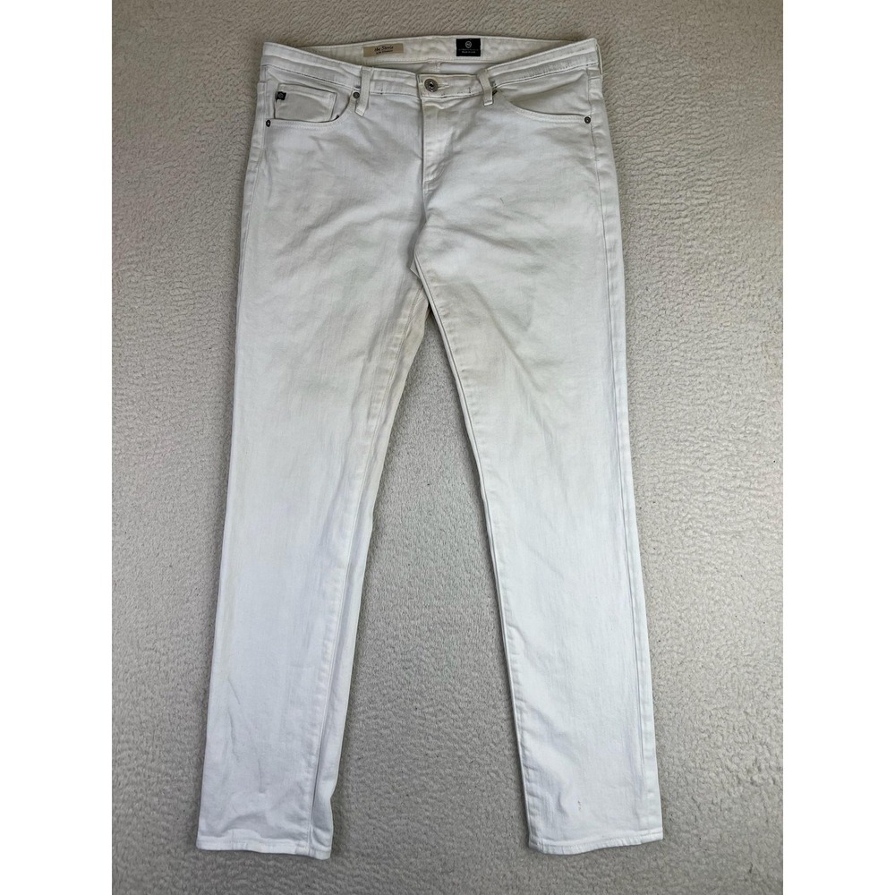 AG Adriano Goldschmied Stevie Slim Straight Jeans Womens 31 White Mid Rise